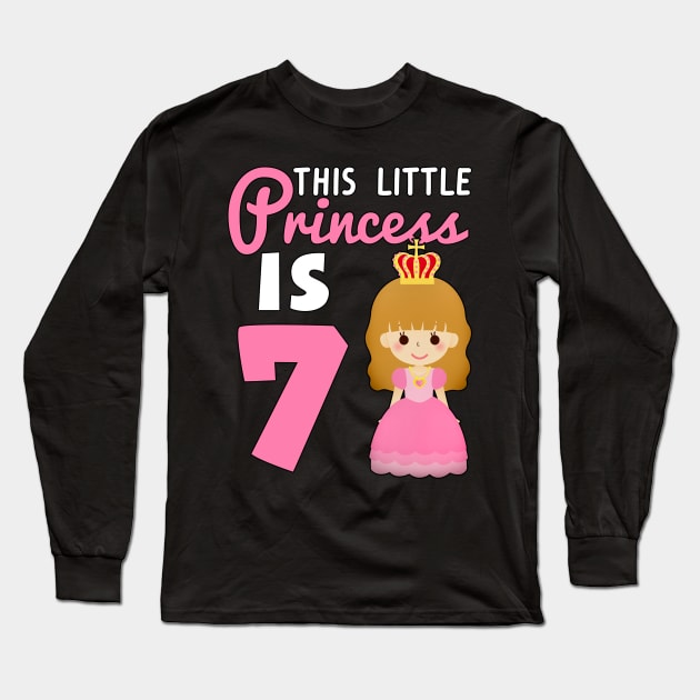 Seventh year old princess birthday gift Long Sleeve T-Shirt by Shirtttee